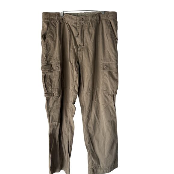 North Face Cargo Pants Mens 36 Khaki Outdoor Hiking Multi Pocket Drawstring - Picture 1 of 8